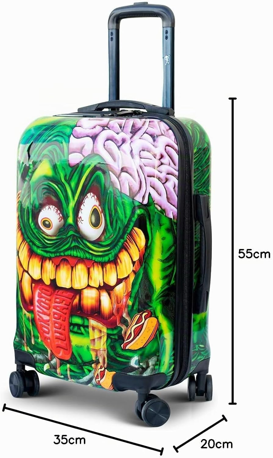 Valigia Cabina Bambini Ragazzi 55X35X20 USB Snot Monster Mostri Zombi Bimbo